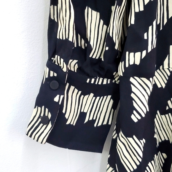 NEW Reiss Miya Abstract Ruched Long Sleeve Minidress 8 US - Picture 13 of 16